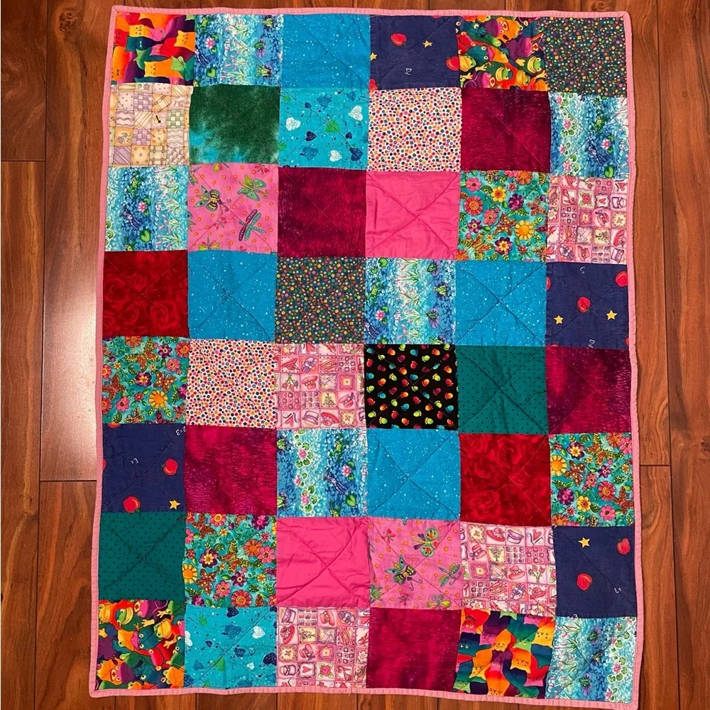 Whimsical Granny Squares Lap Quilt